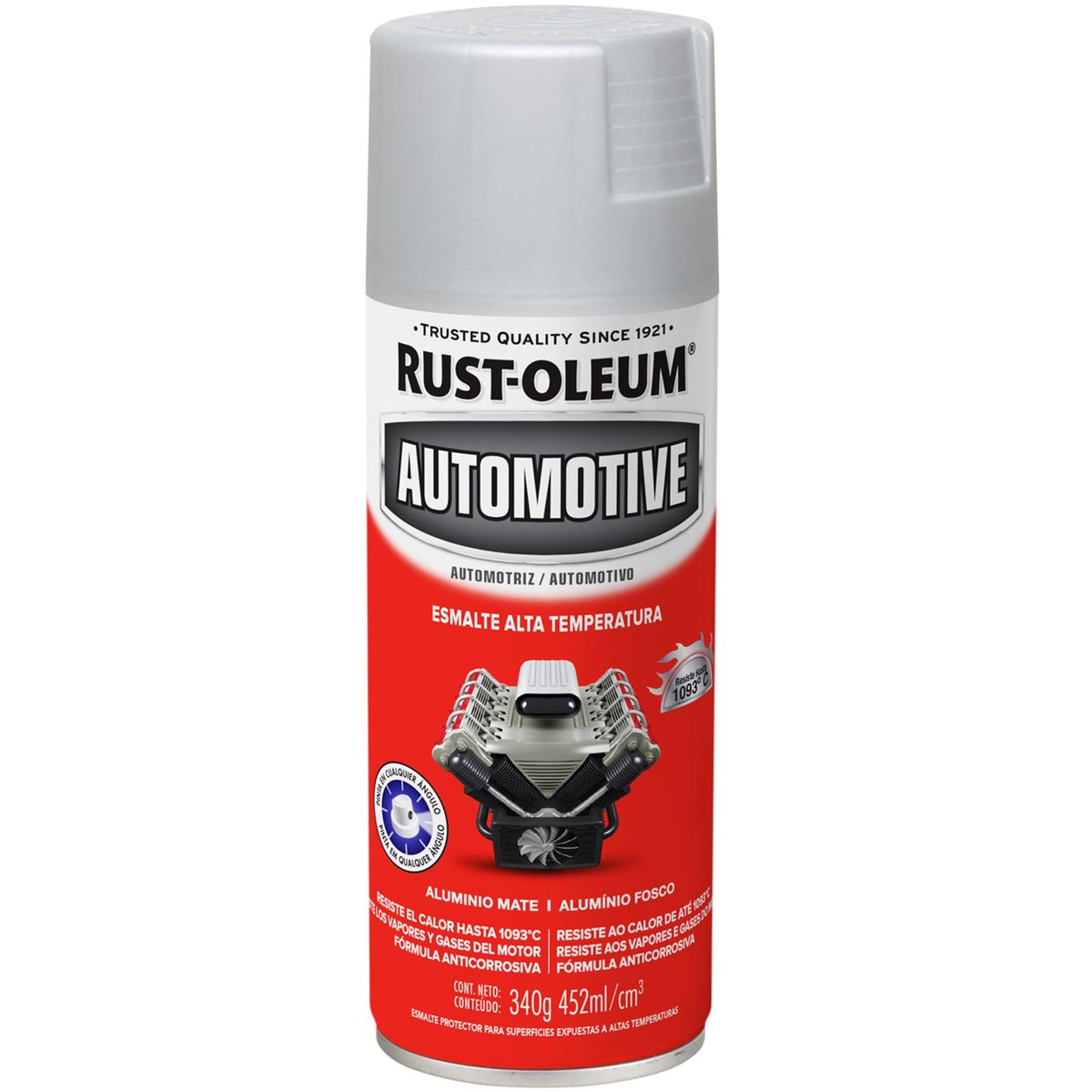 RUST OLEUM - Pintura en Spray Alta Temperatura Spray 0.355 l Mate Aluminio