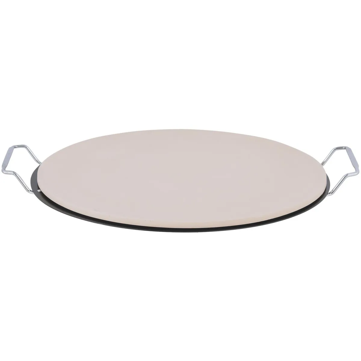 MR BEEF - Piedra Redonda para Pizza 38 cm Metal Gris