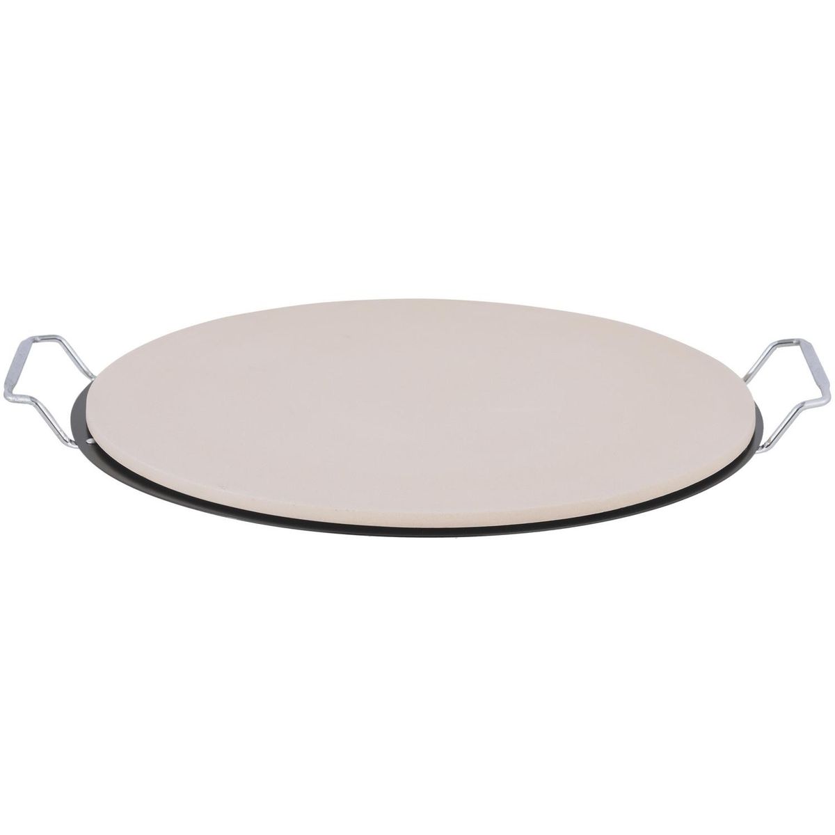 MR BEEF - Piedra Redonda para Pizza 38 cm Metal Gris