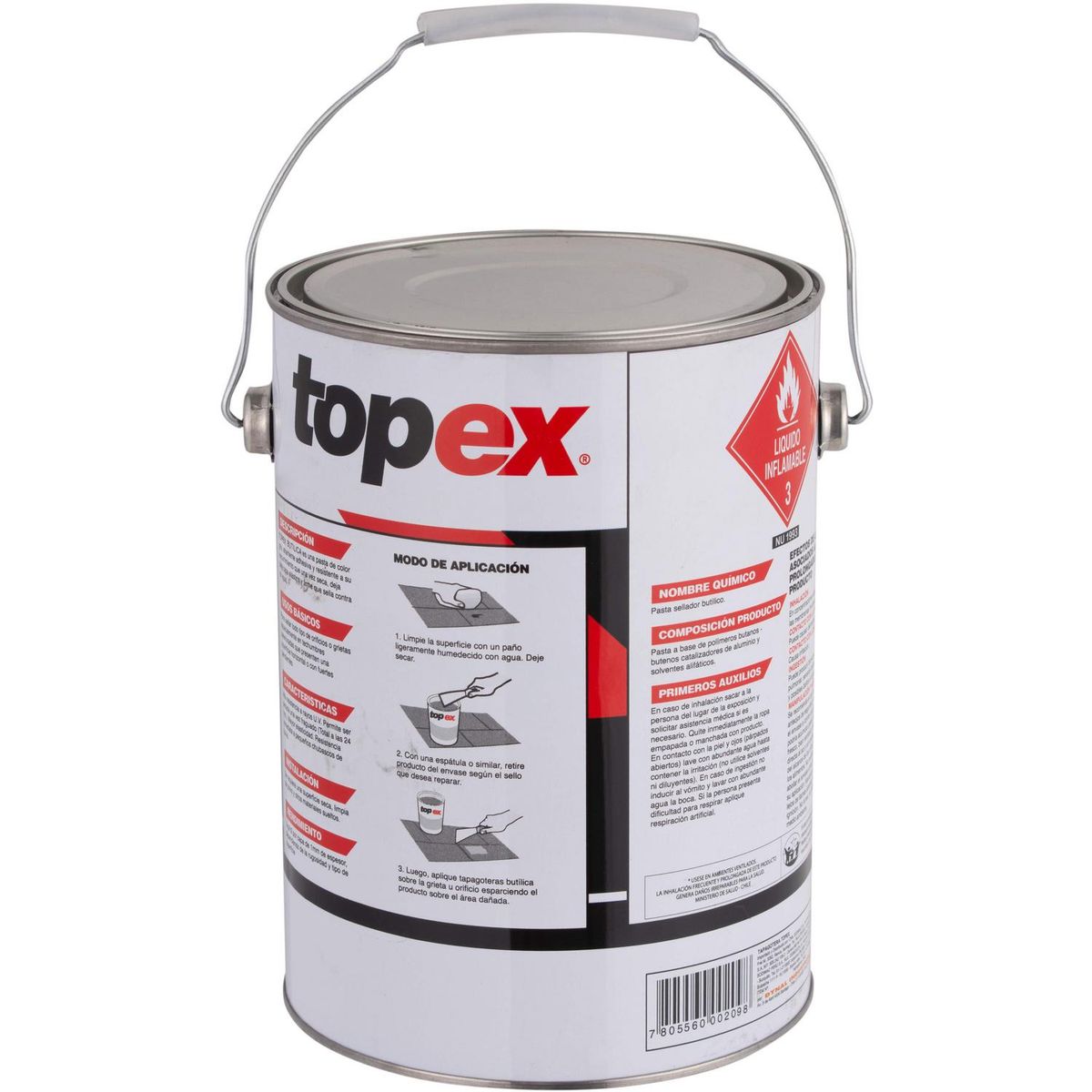 TOPEX - Sellante butílica tapagoteras 1 gl