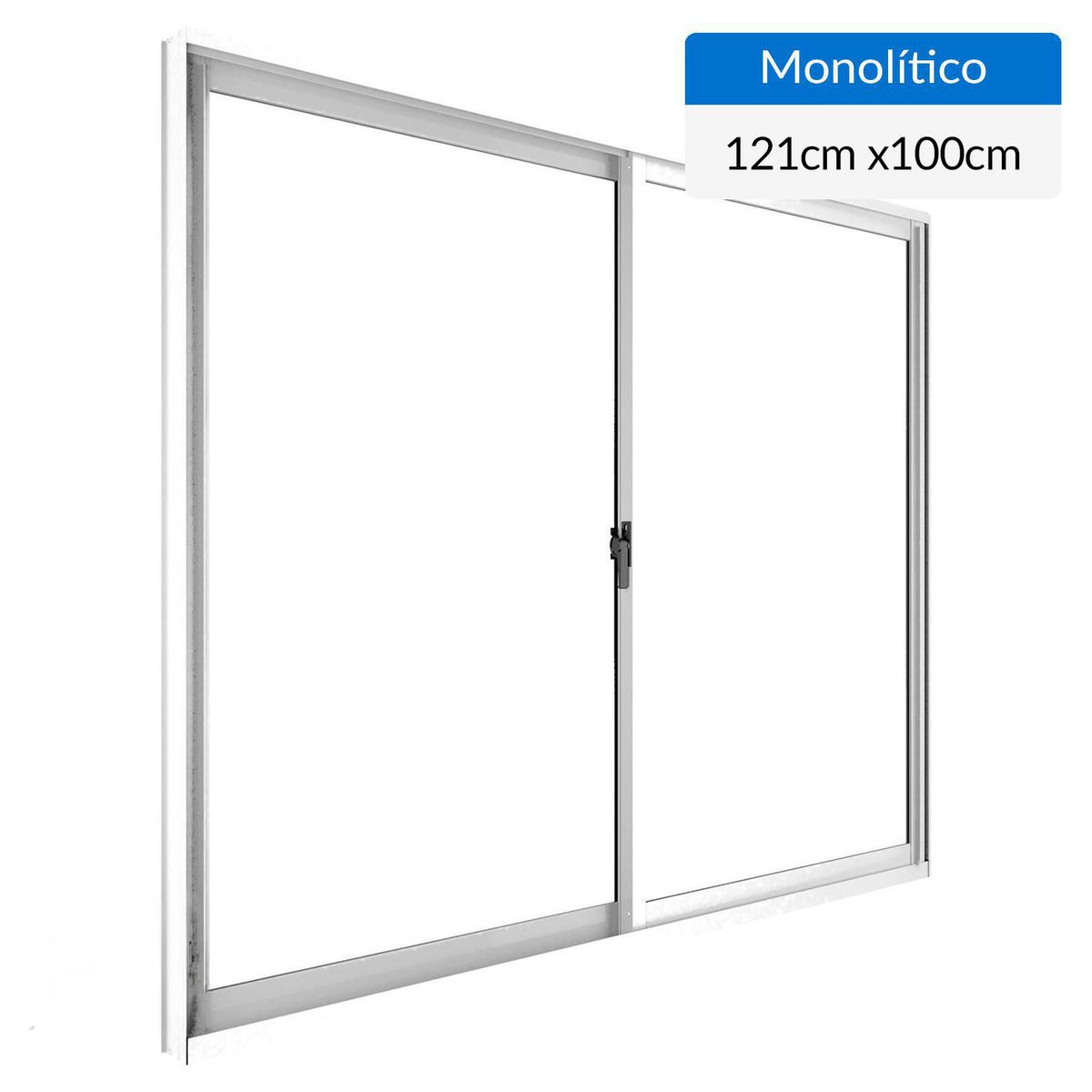 WINTEC - Ventana aluminio 121x100 cm monolítico blanco corredera