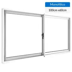 WINTEC - Ventana aluminio 100x60 cm monolítico blanco corredera