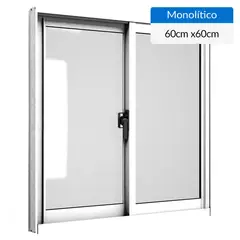 WINTEC - Ventana aluminio 60x60 cm monolítico blanco corredera