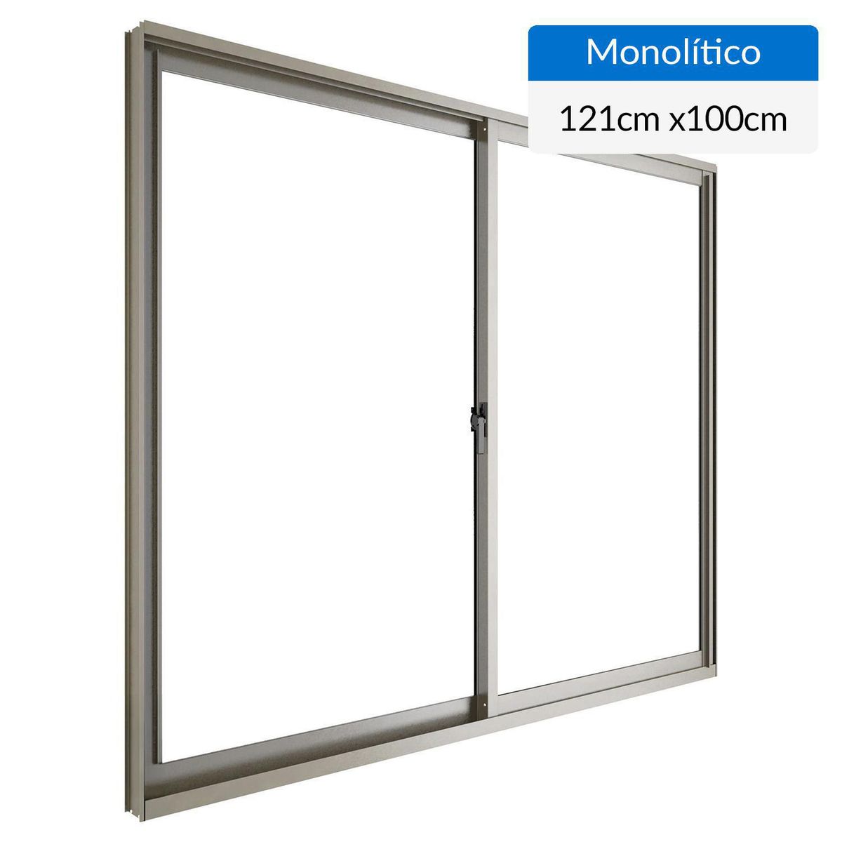WINTEC - Ventana aluminio 121x100 cm monolítico titanio corredera