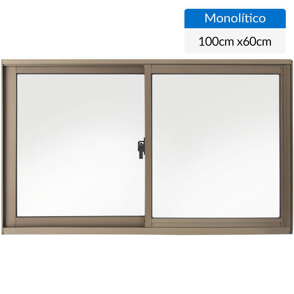 WINTEC - Ventana aluminio 100x60 cm monolítico titanio corredera