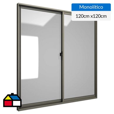 Ventana aluminio 120x120 cm monoltico titanio corredera