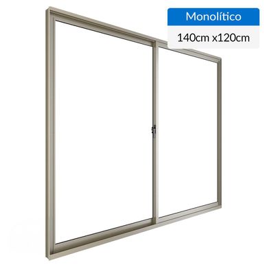Ventana aluminio 140x120 cm monoltico titanio corredera