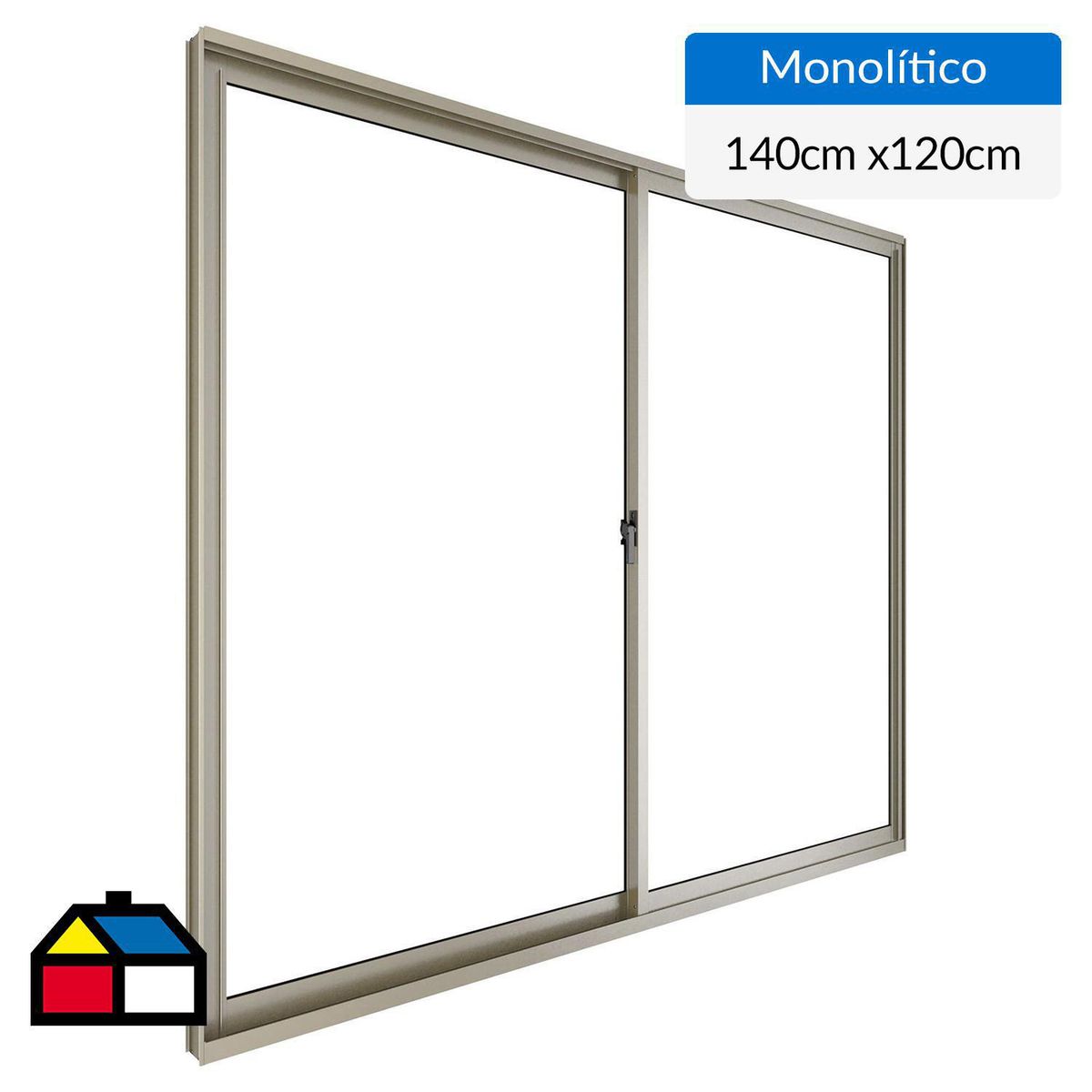 WINTEC - Ventana aluminio 140x120 cm monolítico titanio corredera