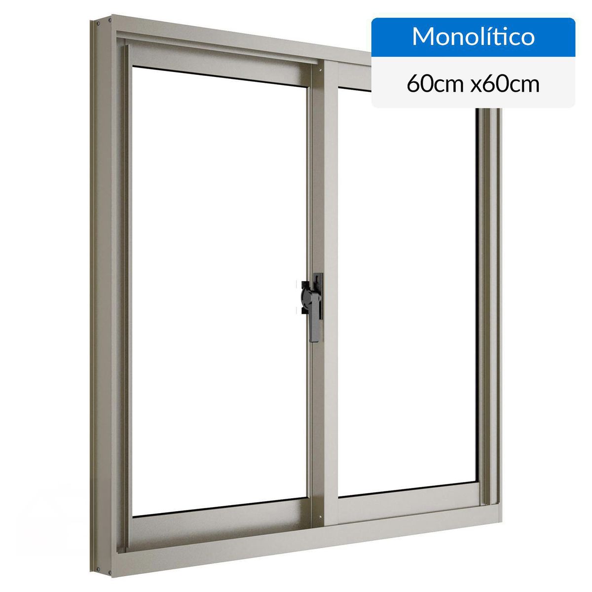 WINTEC - Ventana aluminio 60x60 cm monolítico titanio corredera