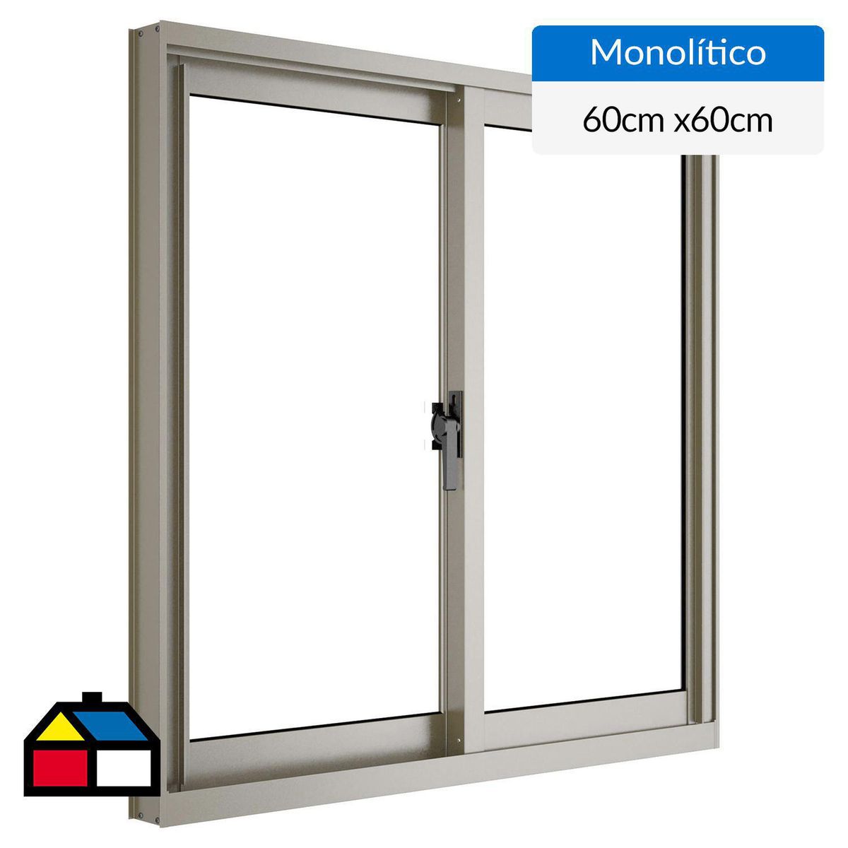 WINTEC - Ventana aluminio 60x60 cm monolítico titanio corredera