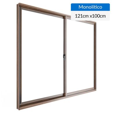 Ventana aluminio 121x100 cm monoltico madera corredera