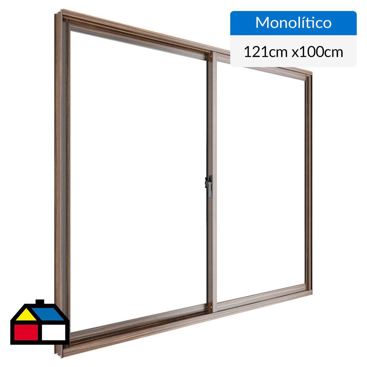 WINTEC - Ventana aluminio 121x100 cm monolítico madera corredera