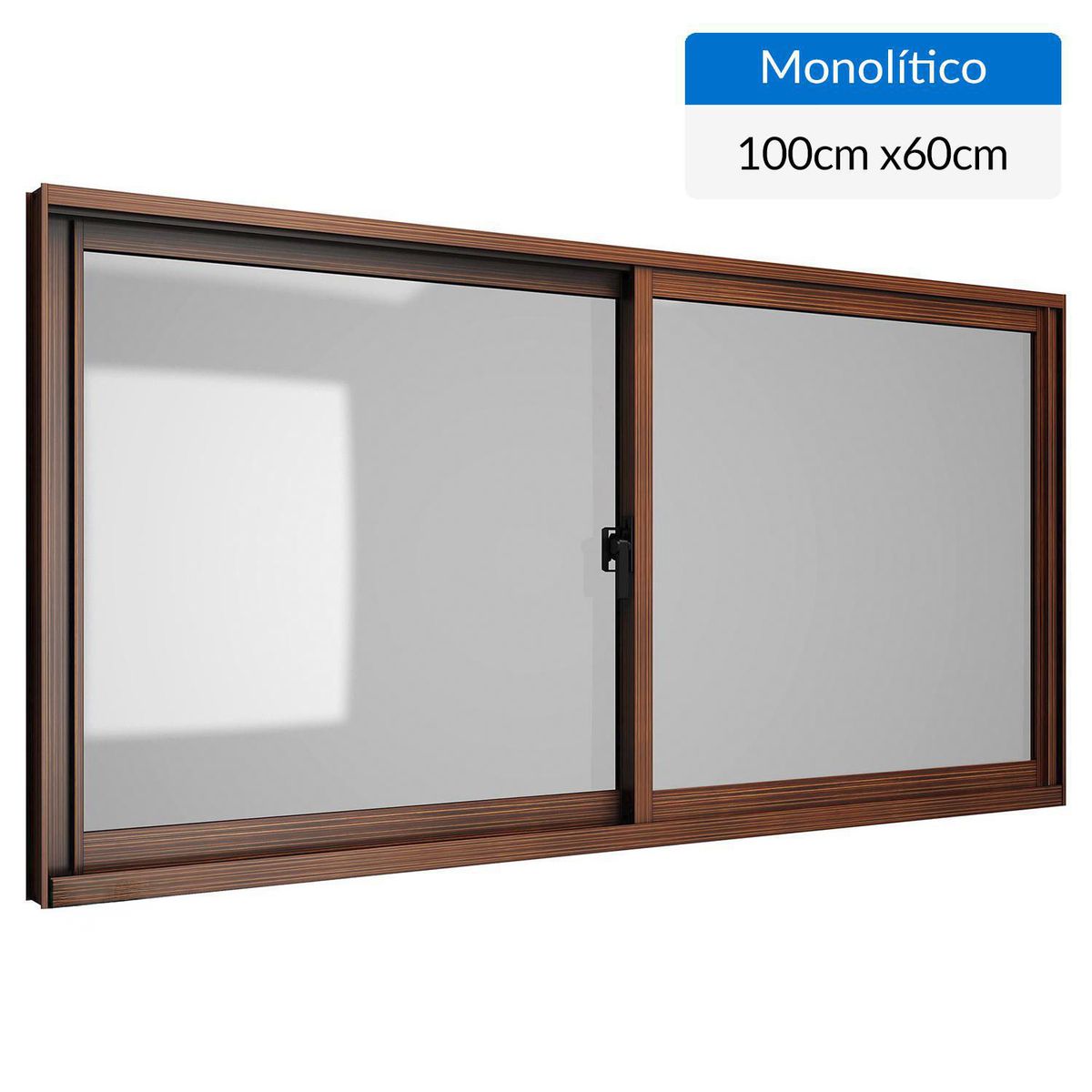 WINTEC - Ventana aluminio 100x60 cm monolítico madera corredera