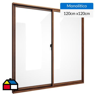Ventana aluminio 120x120 cm monoltico madera corredera