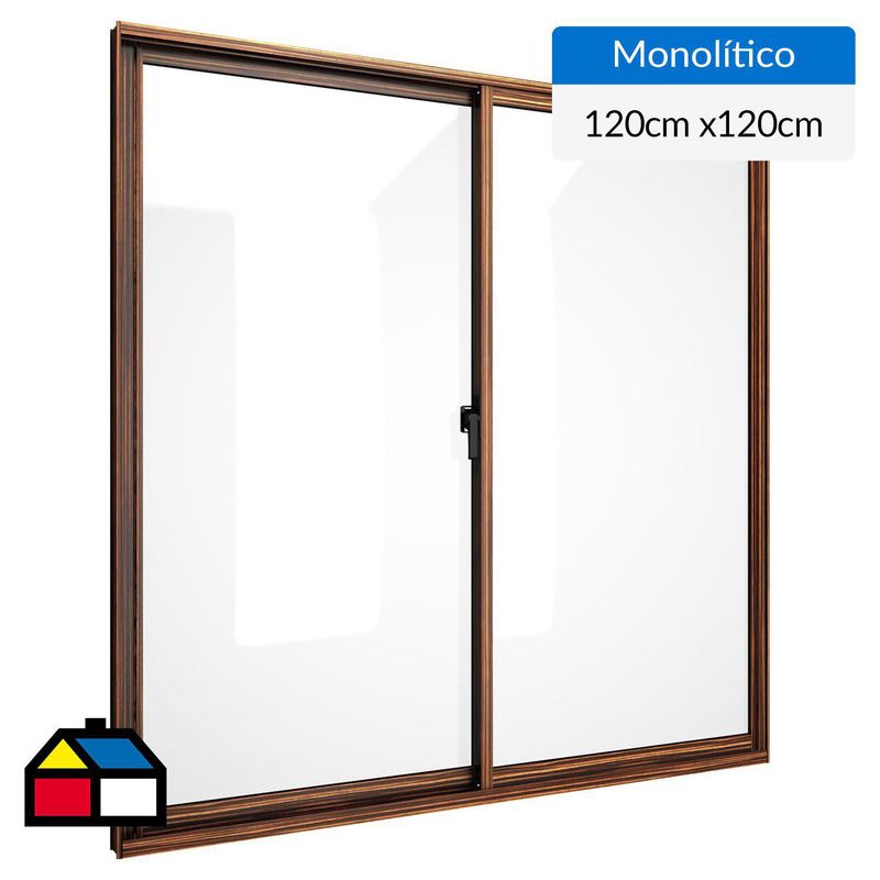 WINTEC - Ventana aluminio 120x120 cm monolítico madera corredera