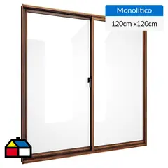 WINTEC - Ventana aluminio 120x120 cm monolítico madera corredera