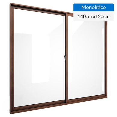 Ventana aluminio 140x120 cm monoltico madera corredera