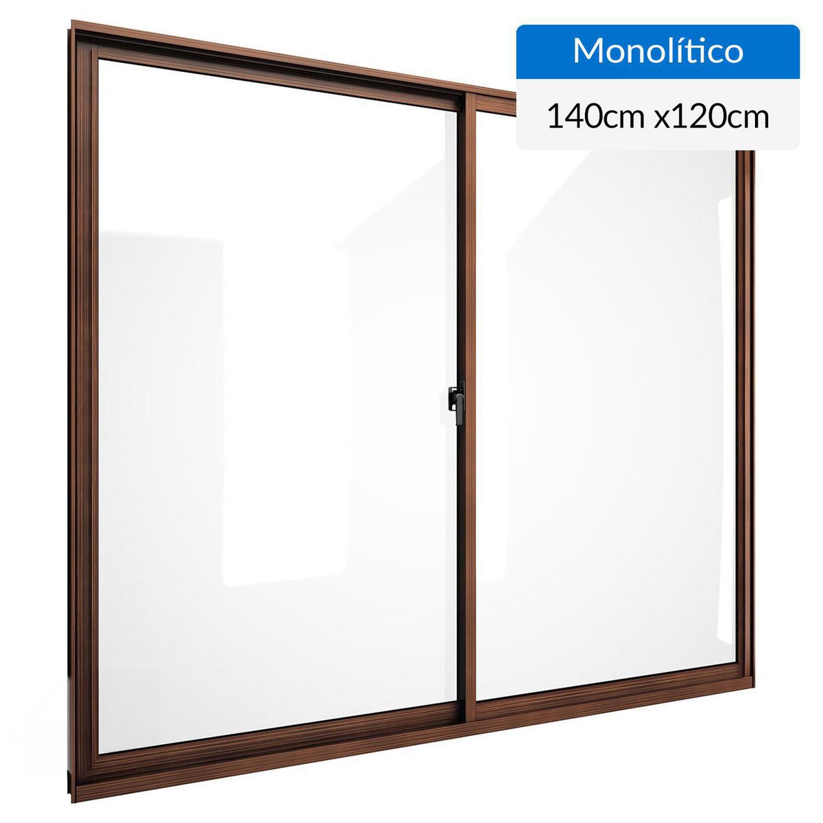 WINTEC - Ventana aluminio 140x120 cm monolítico madera corredera
