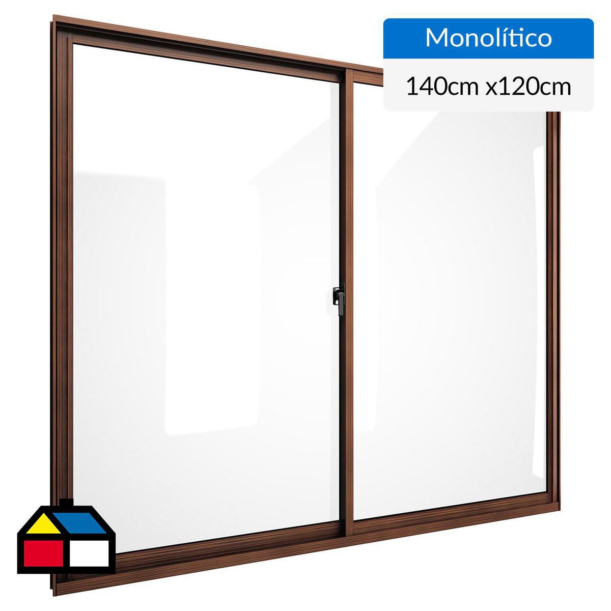 WINTEC - Ventana aluminio 140x120 cm monolítico madera corredera