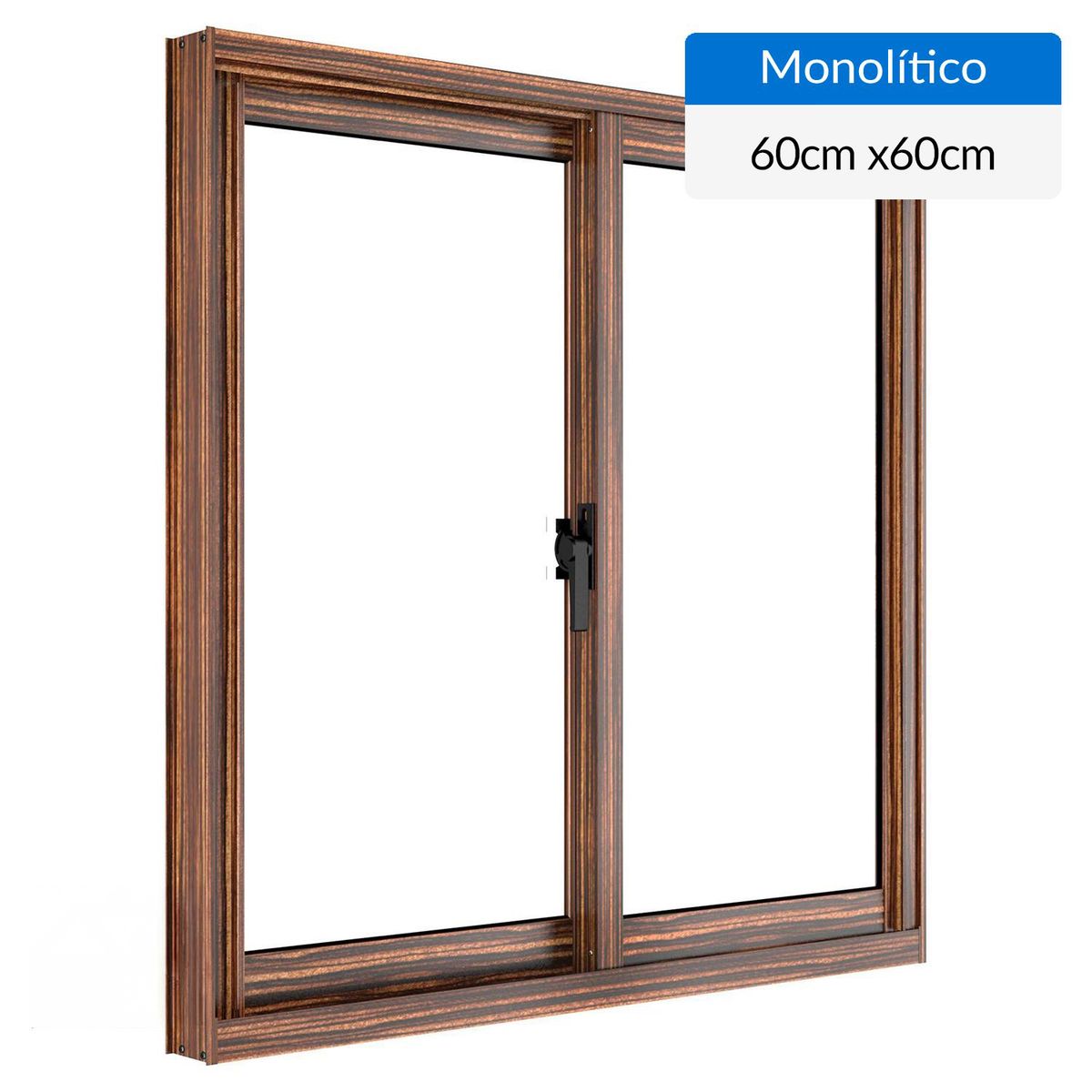 WINTEC - Ventana aluminio 60x60 cm monolítico madera corredera