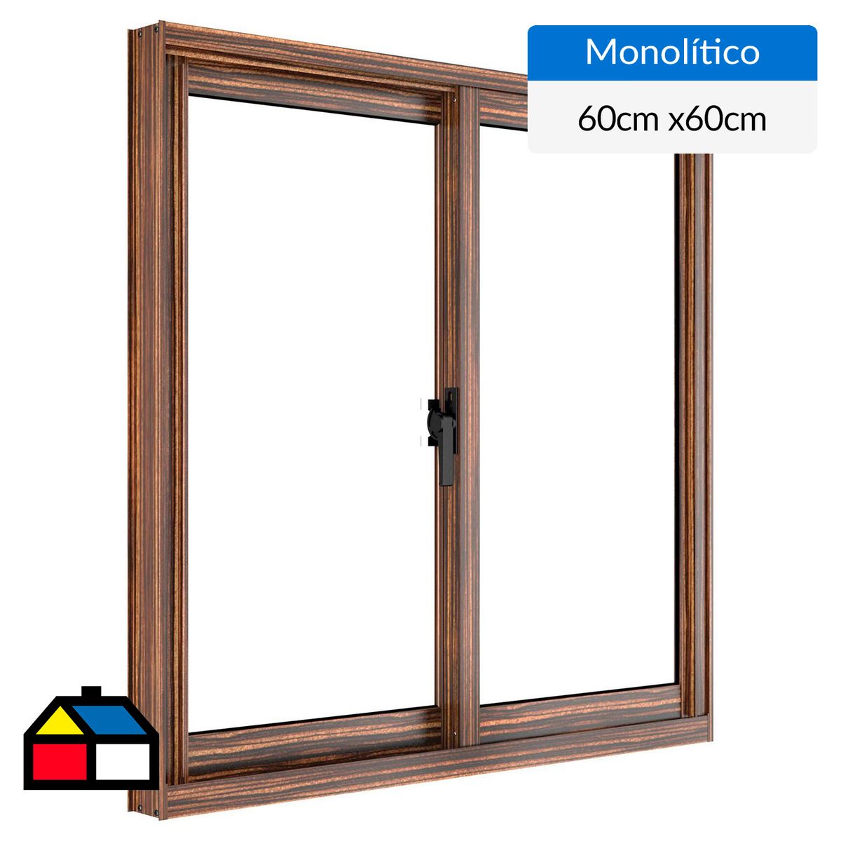 WINTEC - Ventana aluminio 60x60 cm monolítico madera corredera