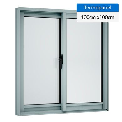 Ventana termopanel aluminio 100x100 cm mate corredera