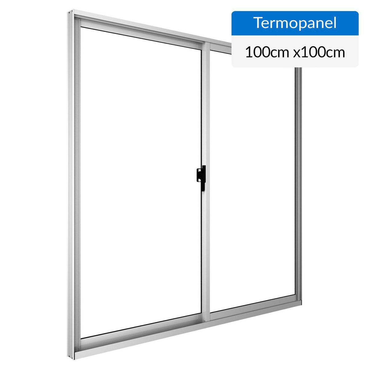 WINTEC - Ventana termopanel aluminio 100x100 cm blanco corredera