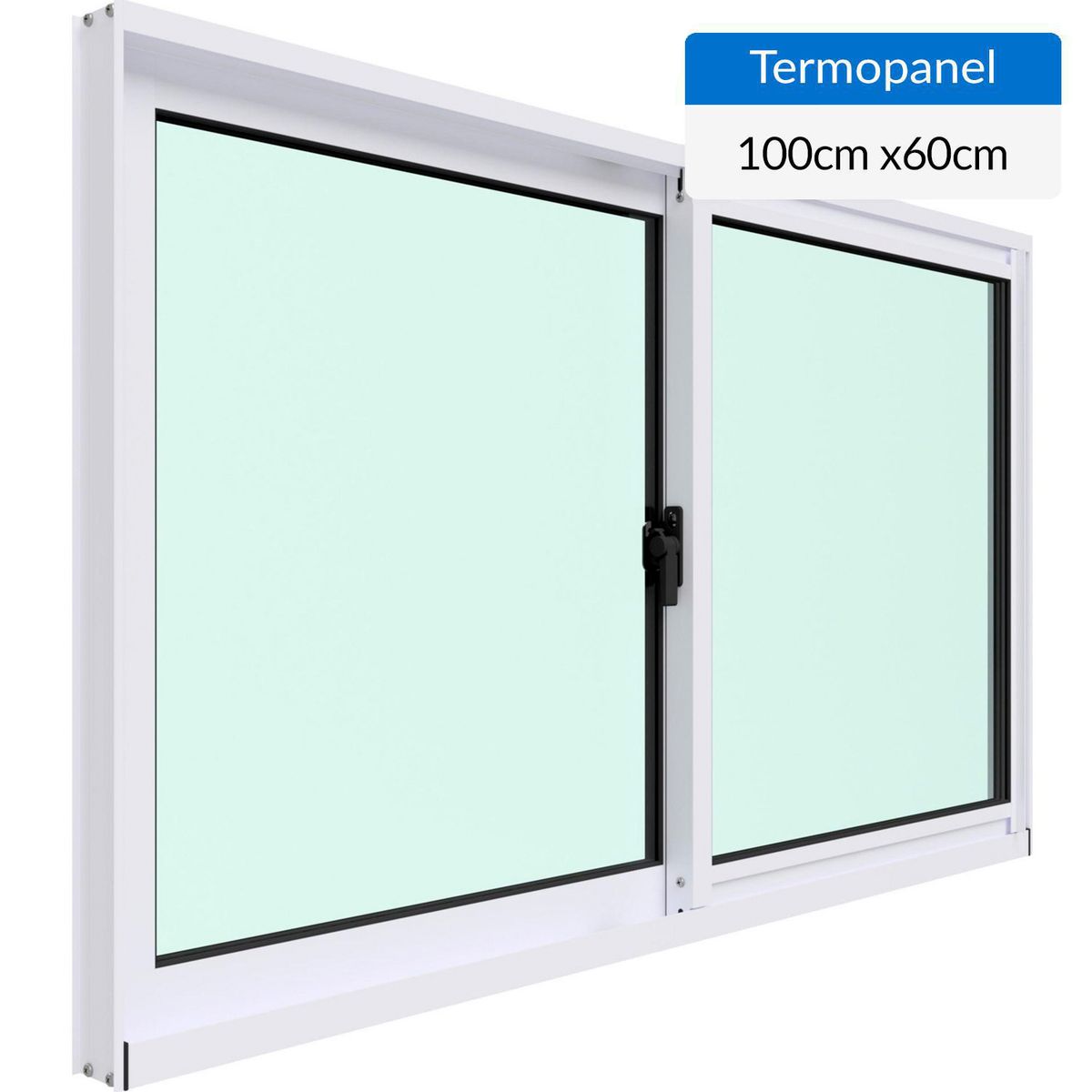 WINTEC - Ventana termopanel aluminio 100x60 cm blanco corredera