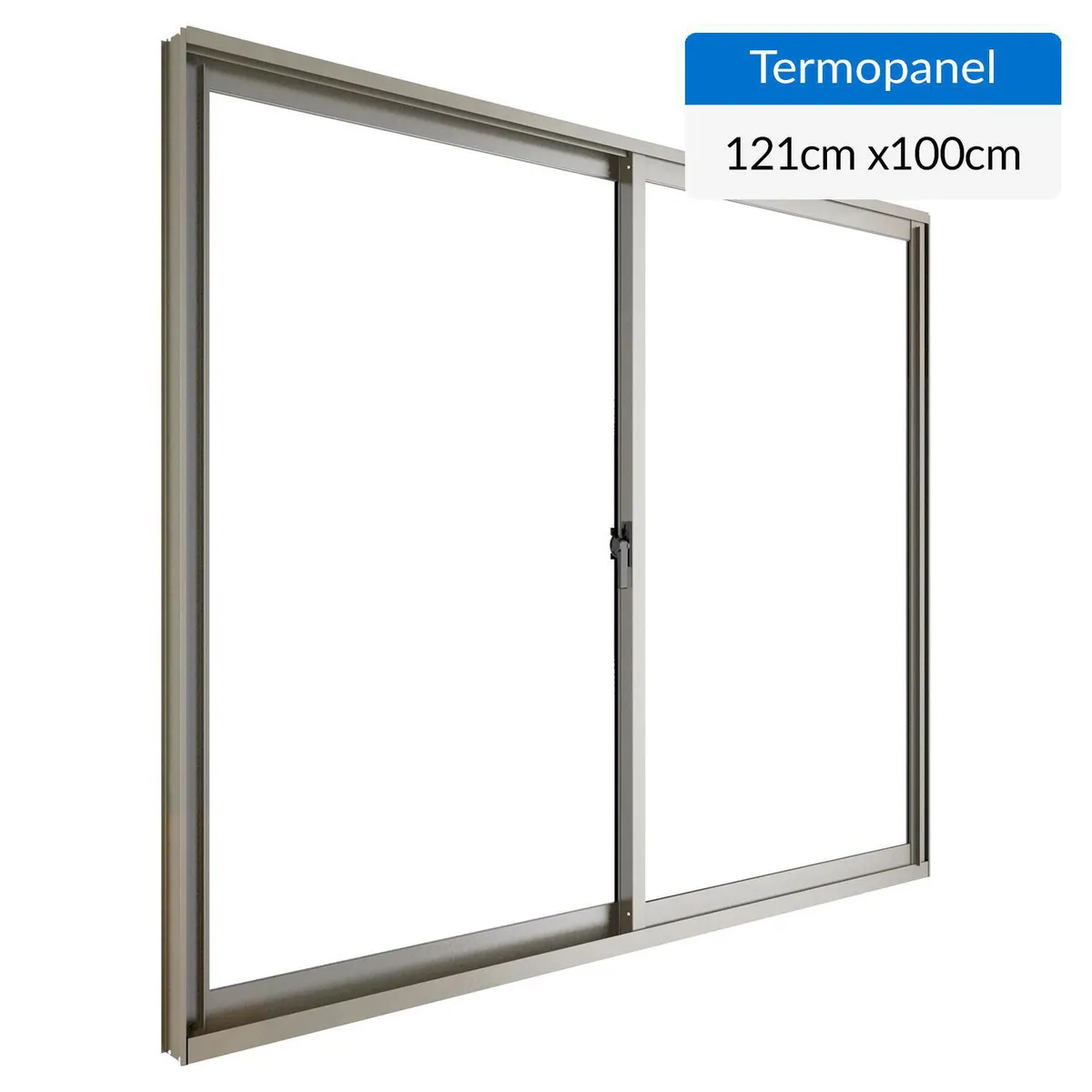 WINTEC - Ventana termopanel aluminio 121x100 cm titanio corredera