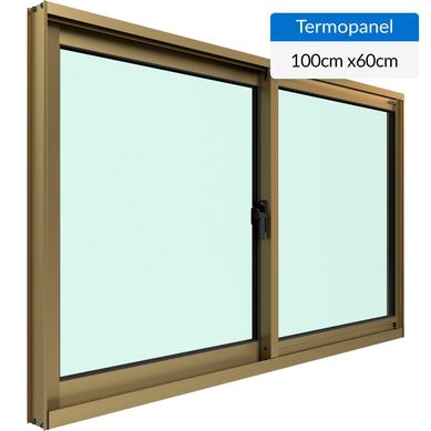 Ventana termopanel aluminio 100x60 cm titanio corredera