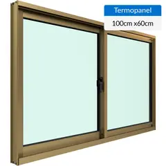 WINTEC - Ventana termopanel aluminio 100x60 cm titanio corredera