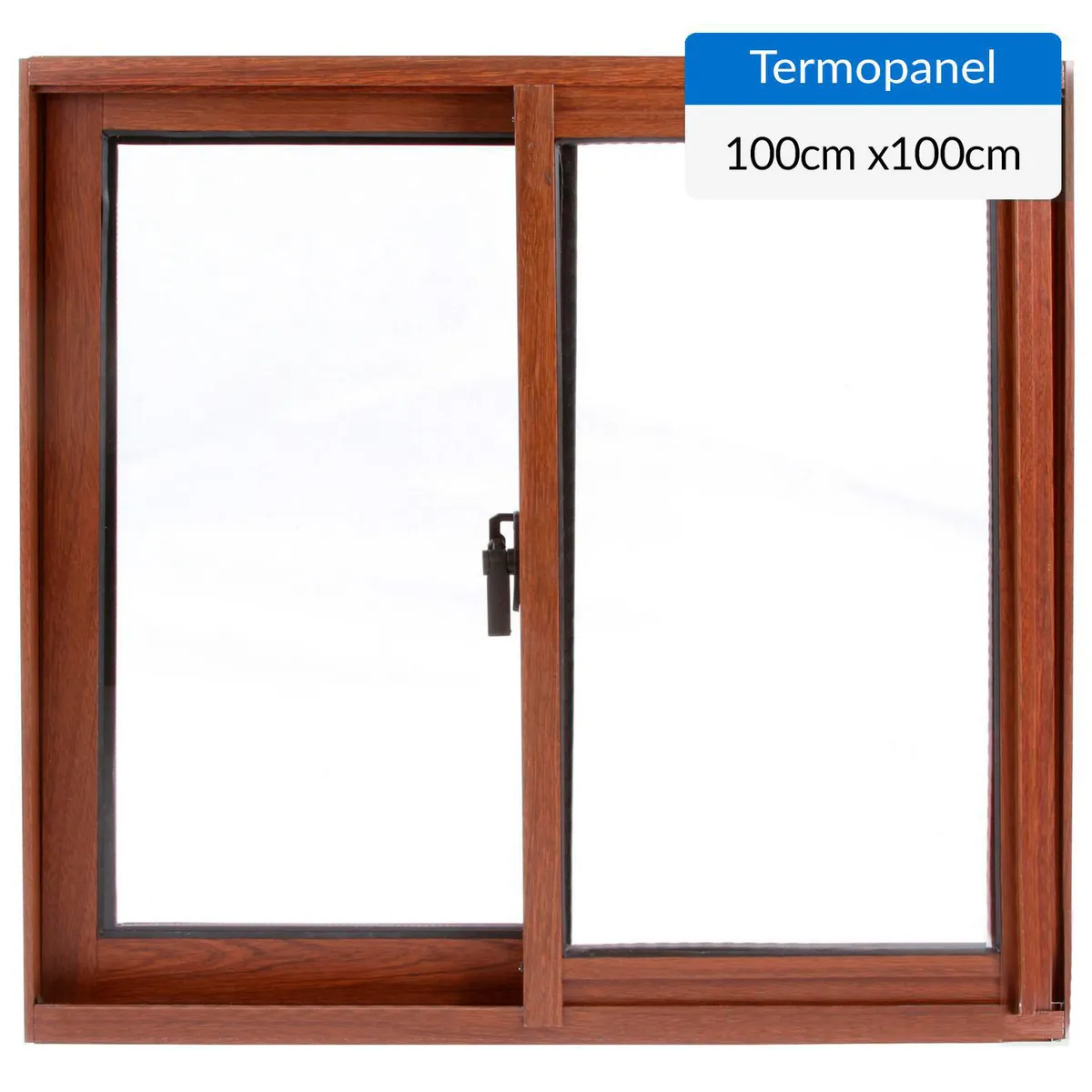 WINTEC - Ventana termopanel aluminio 100x100 cm madera corredera