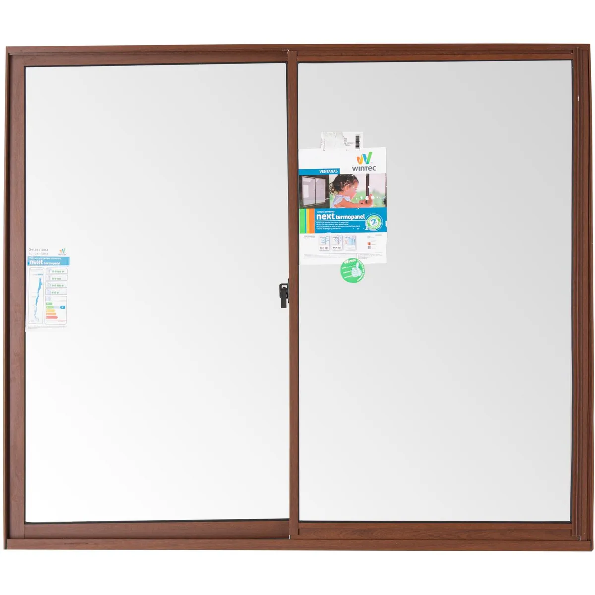 WINTEC - Ventana termopanel aluminio 140x120 cm madera corredera