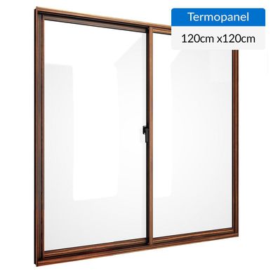 Ventana termopanel aluminio 120x120 cm madera corredera