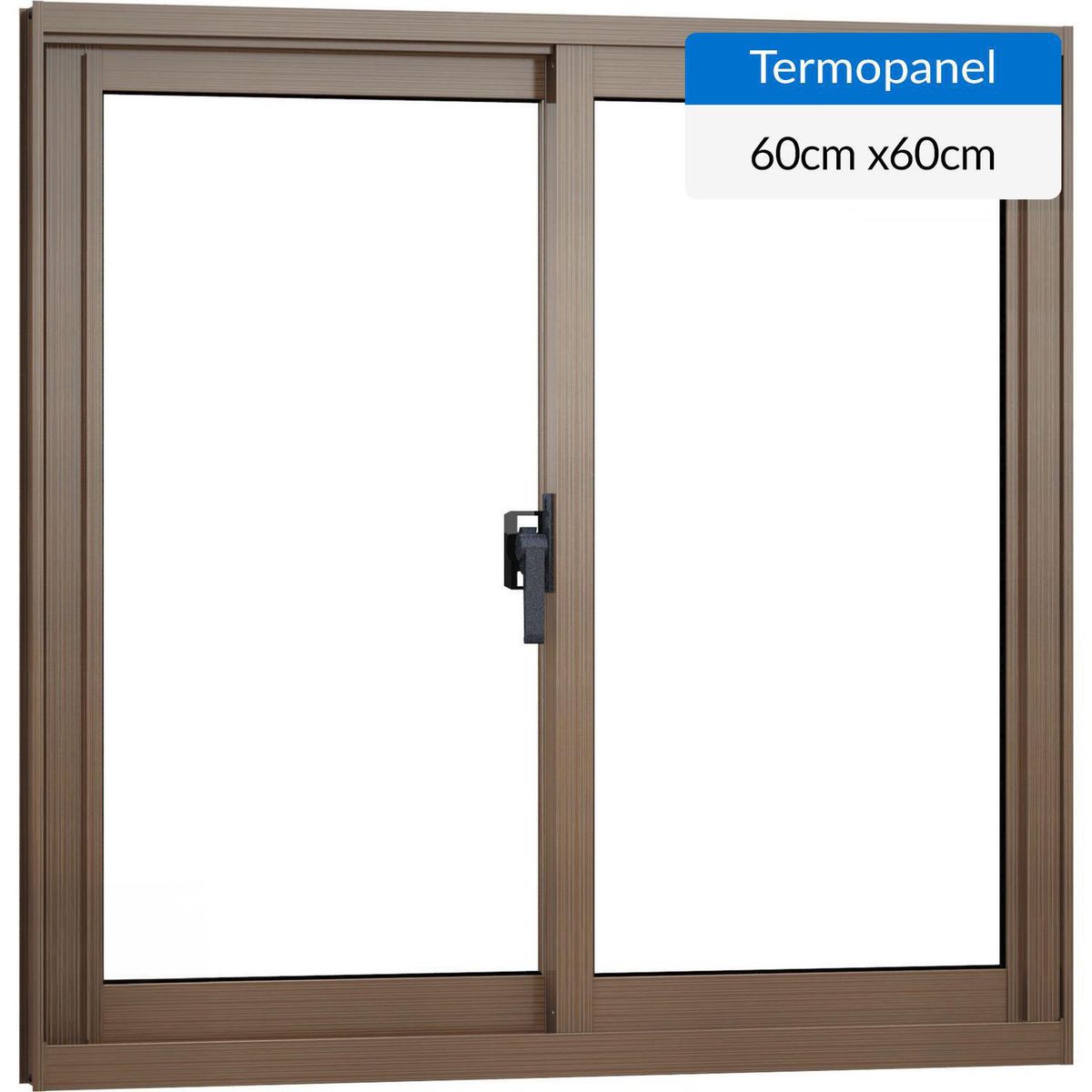 WINTEC - Ventana termopanel aluminio 60x60 cm madera corredera