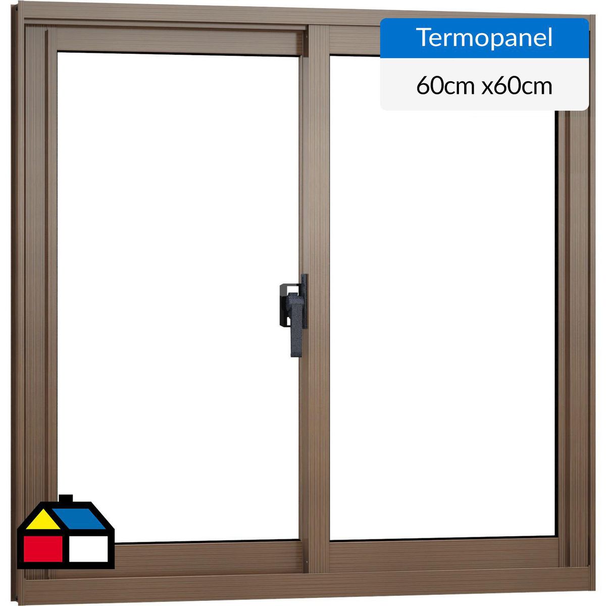 WINTEC - Ventana termopanel aluminio 60x60 cm madera corredera