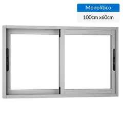 WINTEC - Ventana aluminio 100x60 cm monolítico mate corredera