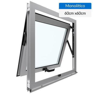 Ventana aluminio 60x60 cm monoltico mate proyectante