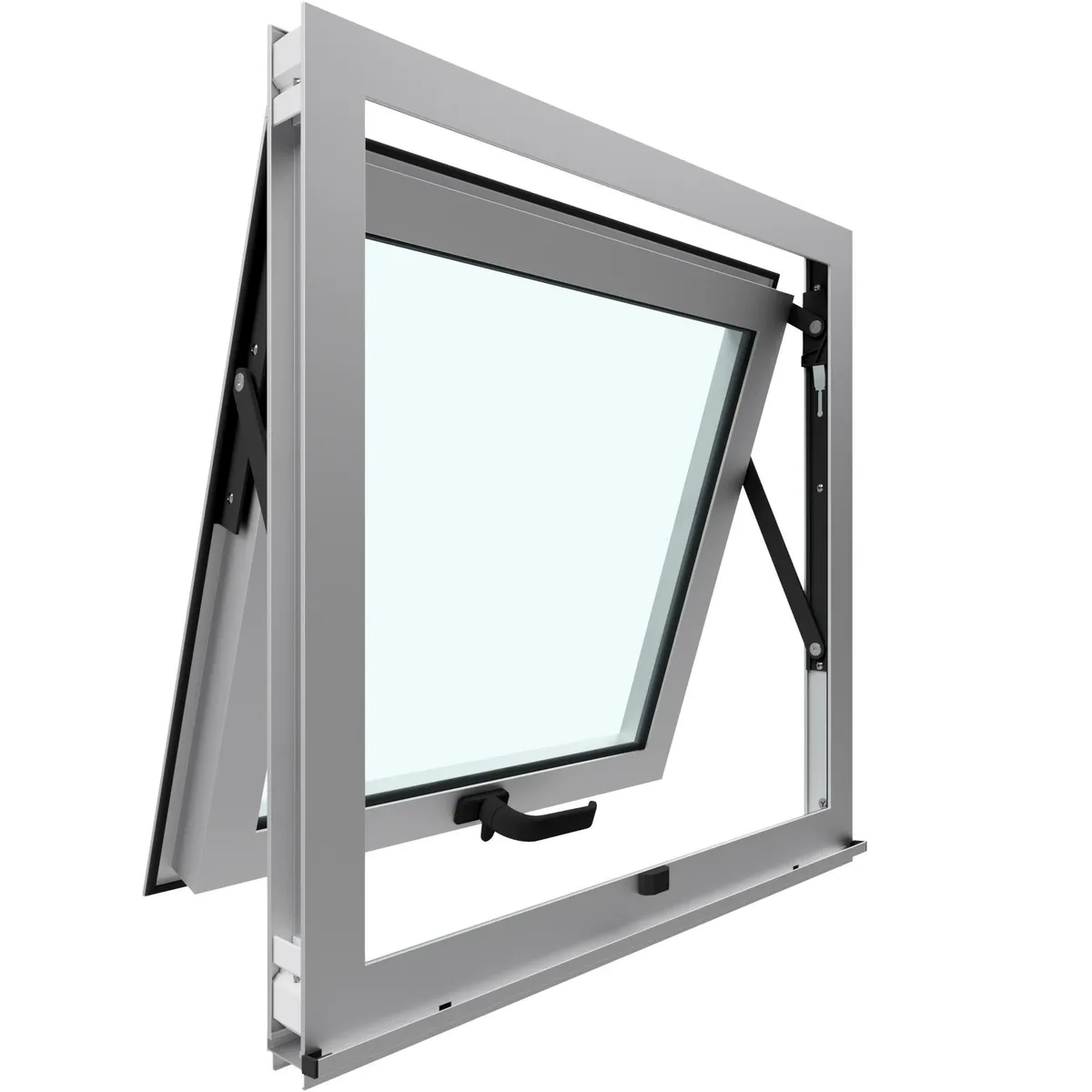 Ventana aluminio 60x60 cm monolítico mate proyectante, marca WINTEC - Foto 2