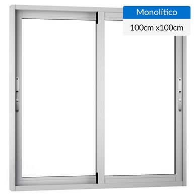 Ventana aluminio 100x100 cm monoltico blanco corredera