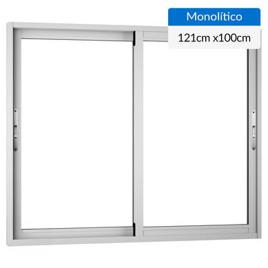 Ventana aluminio 121x100 cm monoltico blanco corredera