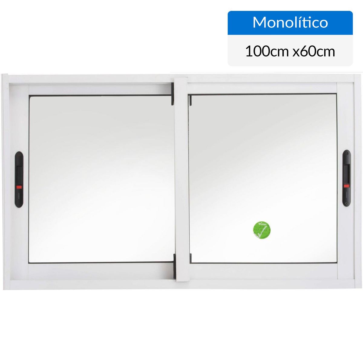 WINTEC - Ventana aluminio 100x60 cm monolítico blanco corredera