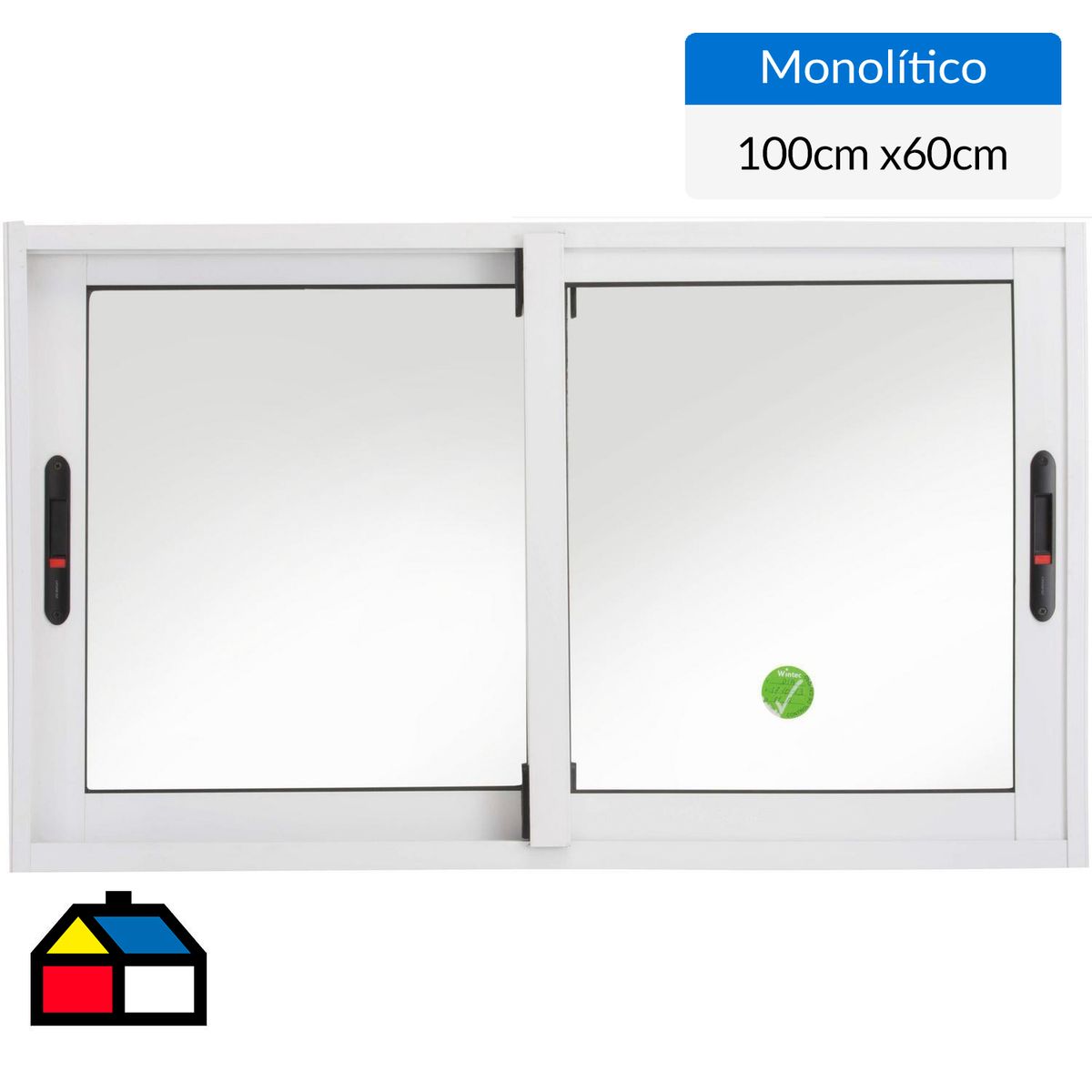 WINTEC - Ventana aluminio 100x60 cm monolítico blanco corredera