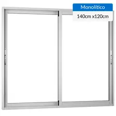WINTEC - Ventana aluminio 140x120 cm monolítico blanco corredera