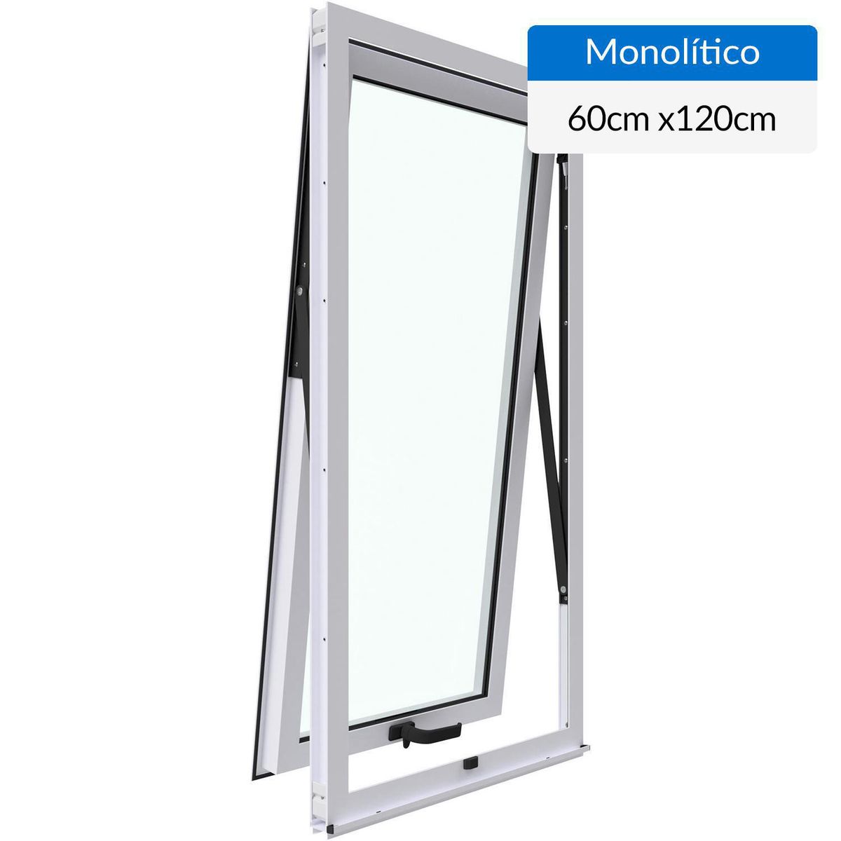 WINTEC - Ventana aluminio 60x120 cm monolítico blanco proyectante