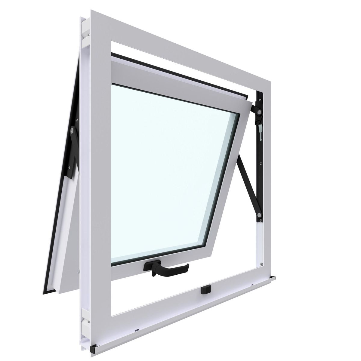 WINTEC - Ventana aluminio 60x60 cm monolítico blanco proyectante