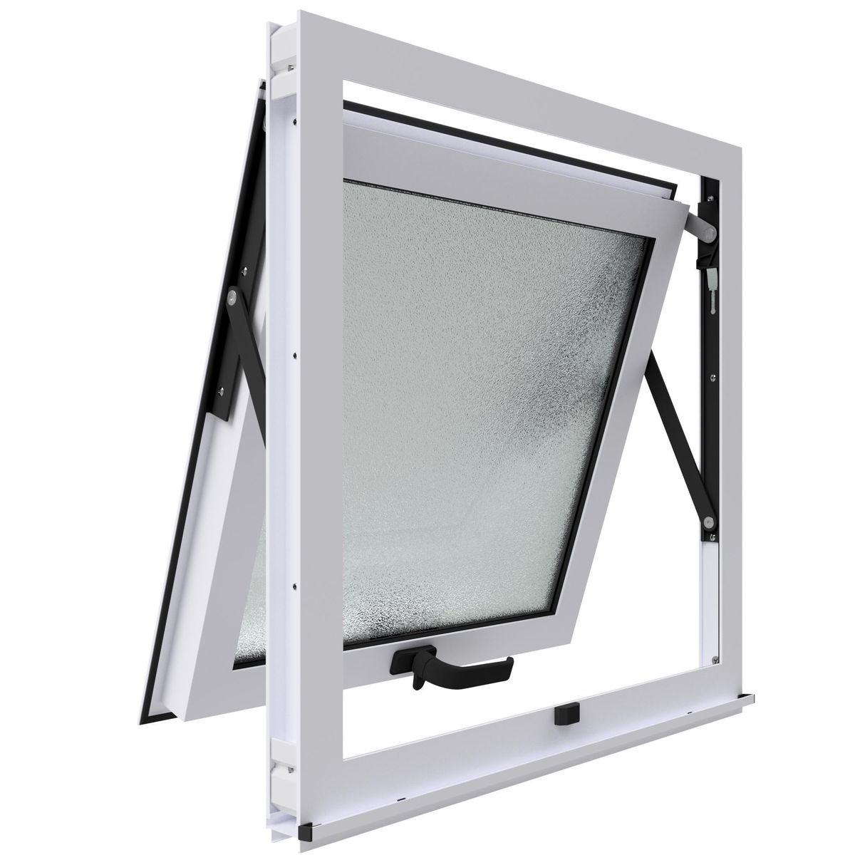 WINTEC - Ventana aluminio 60x60 cm monolítico blanco proyectante