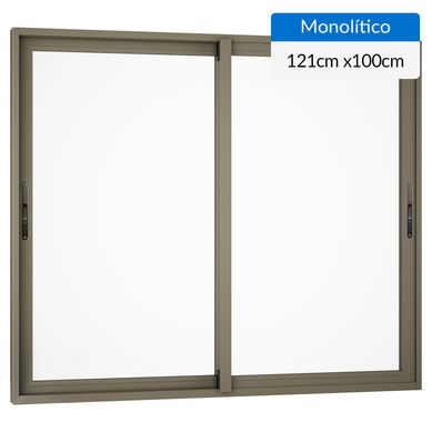 Ventana aluminio 121x100 cm monoltico titanio corredera