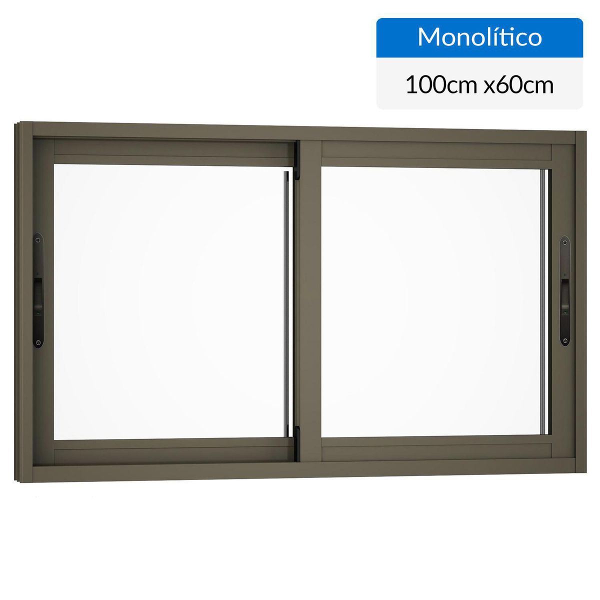WINTEC - Ventana aluminio 100x60 cm monolítico titanio corredera