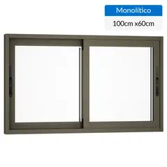 WINTEC - Ventana aluminio 100x60 cm monolítico titanio corredera